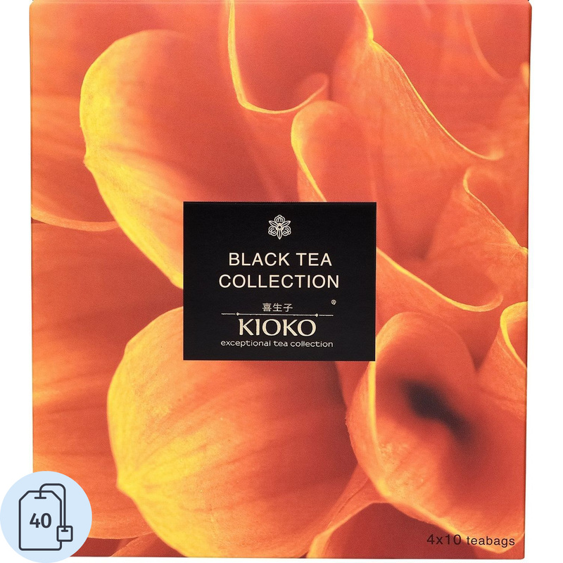 Изображение товара Чай черный Kioko Black Tea Collection 40 пакетиков Россия ассортимент с бергамотом