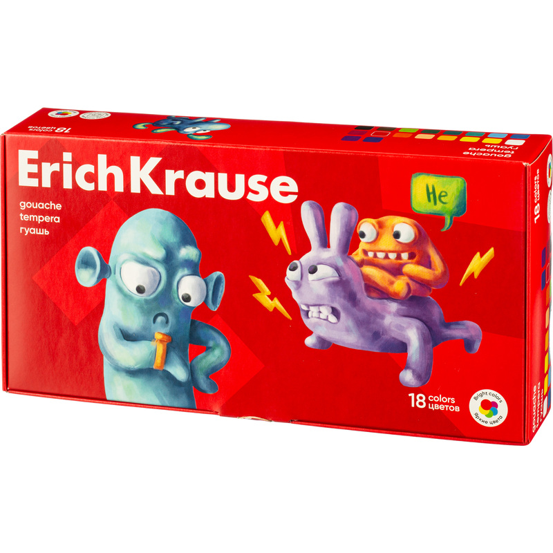 Изображение товара Гуашь Erich Krause Jolly Friends 18 цветов по 20 мл