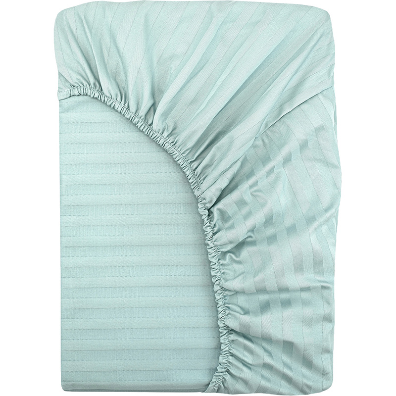 Изображение товара Простыня на резинке Monocolor 180x200x20 см страйп-сатин 140 г/кв.м мятная