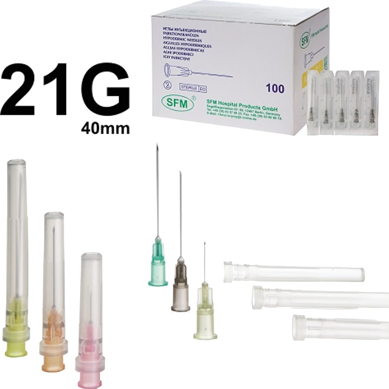 Изображение товара Игла инъекционная SFM 21G 0.8x40 мм ультразвуковая заточка лур для медицинских процедур