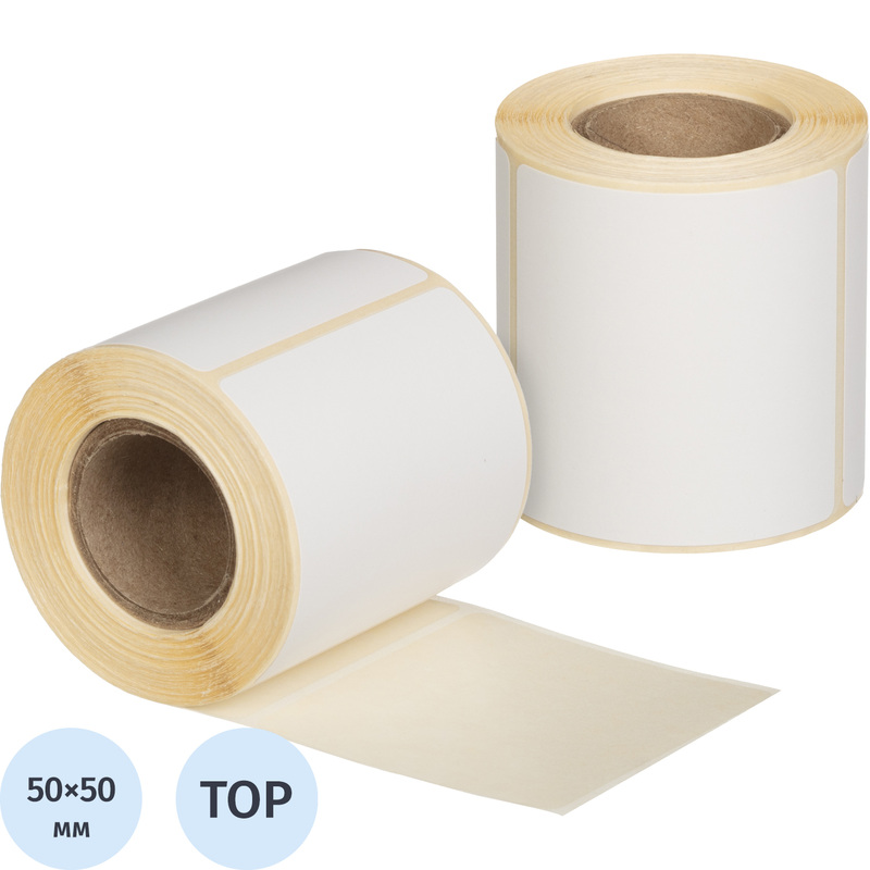 Изображение товара Термоэтикетки 50х50 мм ТОП (диаметр втулки 25 мм, 200 штук в рулоне)