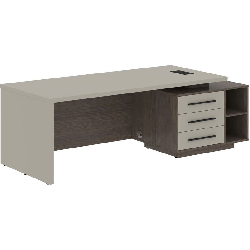 Изображение товара Стол руководителя Velion 2390с аметист/дуб сильвер 2100x900x750 мм