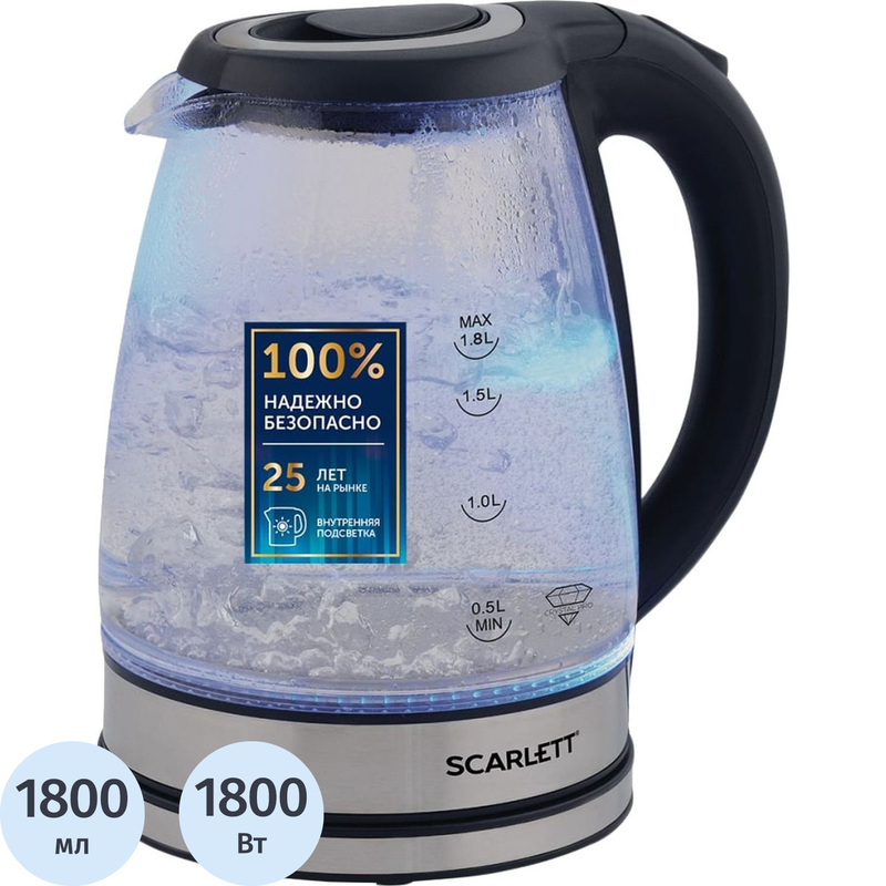 Изображение товара Чайник электрический Scarlett SC-EK27G88 чёрный