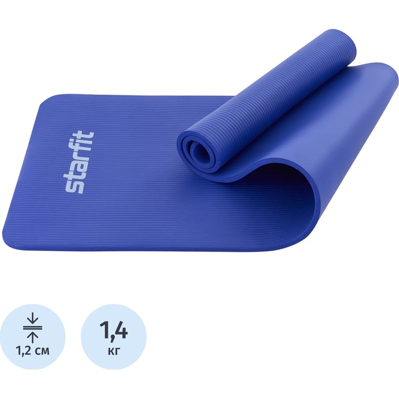 Изображение товара Коврик для йоги Starfit FM-301 NBR 183x61х1.2 см темно-синий