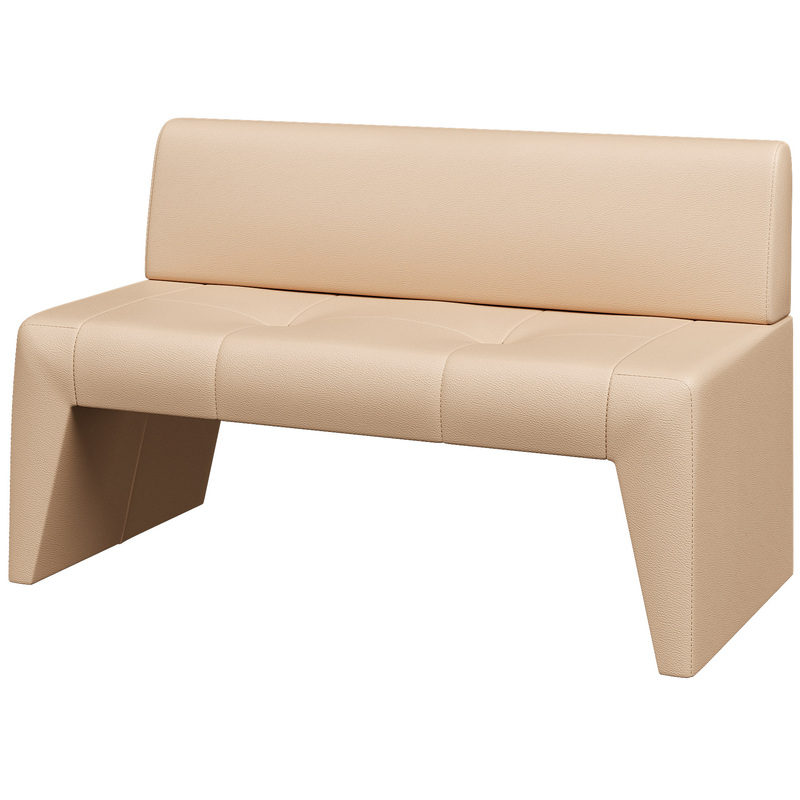 Изображение товара Диван прямой двухместный Кит светло-бежевый из искусственной кожи