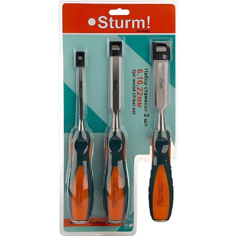 Изображение товара Набор стамесок 6, 16, 22 мм Sturm! (1063-04-S3)