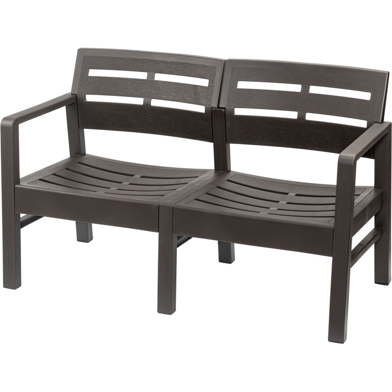 Изображение товара Диван садовый Рейки М 4001 коричневый пластиковый мебель для отдыха