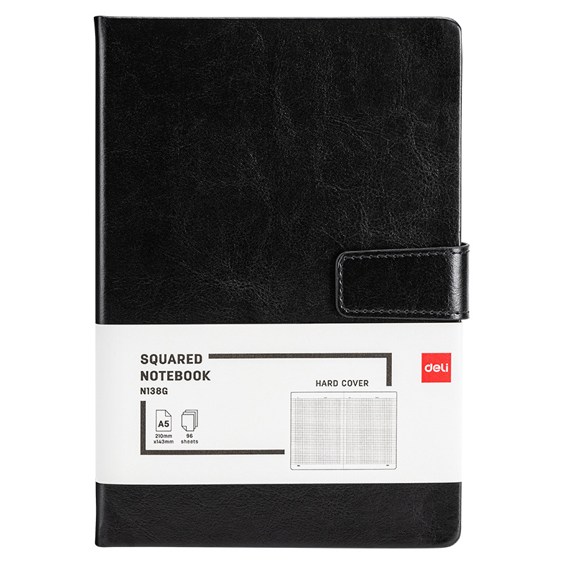 Изображение товара Блокнот Deli EN138G А5 96 листов черный в клетку
