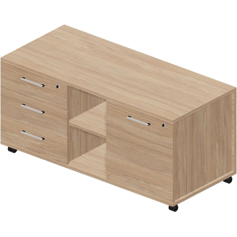 Изображение товара Тумба подкатная Mahia EMU1253BG дуб светлый 1200x530x570 мм 3 ящика