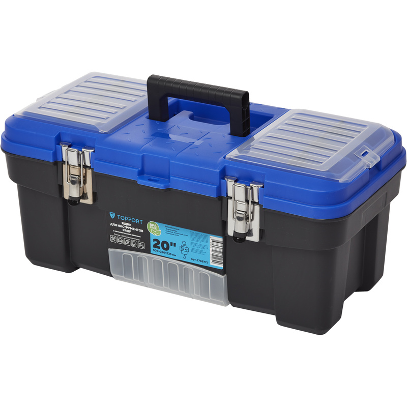 Изображение товара Ящик для инструментов TOPFORT PROF 20 508x225x256 мм с металлическими замками