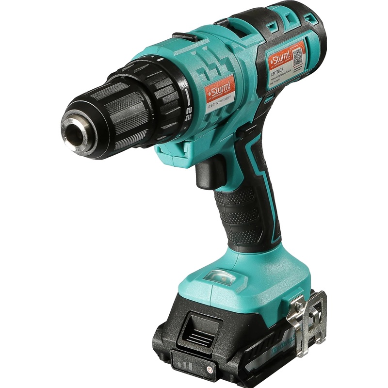 Изображение товара Дрель-шуруповёрт аккумуляторная Sturm! CMT1802 бесщеточная 2 АКБ х Li-ion (18В, 2 Ач)+ЗУ в кейсе