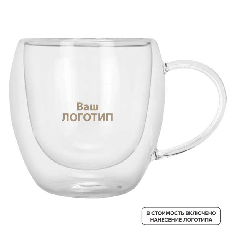 Изображение товара Кружка Mont Blanc стекло 250 мл с индивидуальной печатью корпоративный сувенир