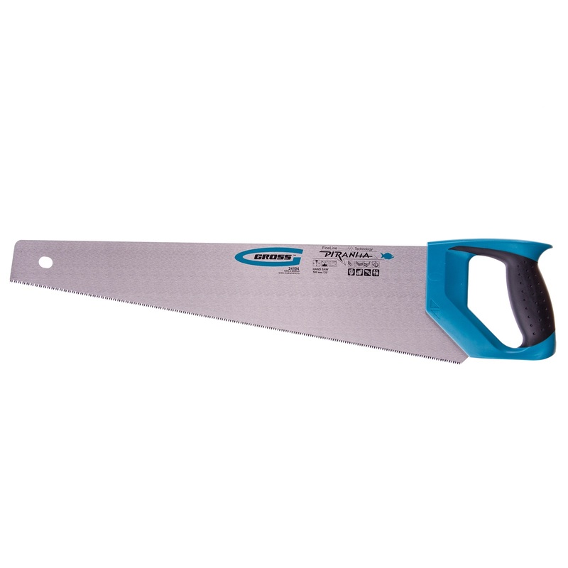 Изображение товара Ножовка по дереву GROSS PIRANHA 500 мм с трехгранной заточкой и антикоррозийным покрытием