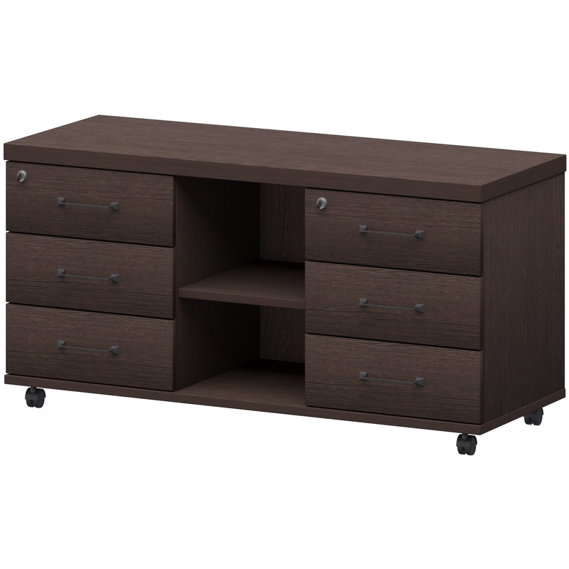 Изображение товара Греденция подкатная Приоритет К-972 с замком венге 1200х446х600 мм 6 ящиков