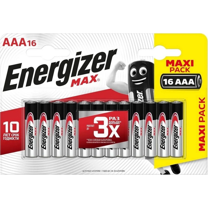 Изображение товара Батарейка AAA мизинчиковая Energizer E301433302 16 штук в упаковке