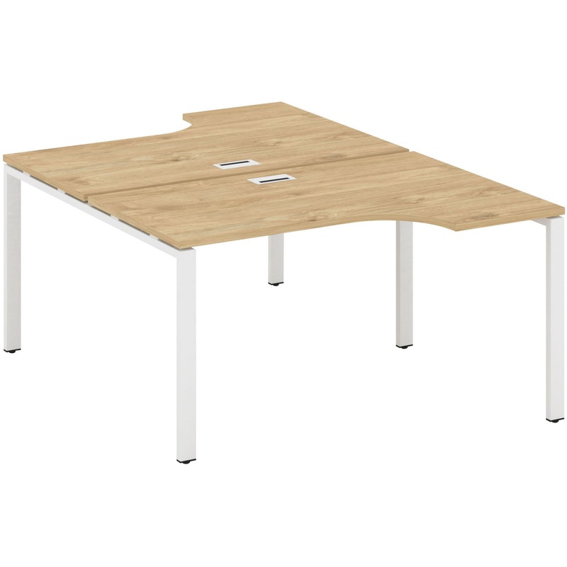 Изображение товара Рабочая станция SN-6P DRPA-022 из ЛДСП и металла, светлый тиквуд с белыми элементами