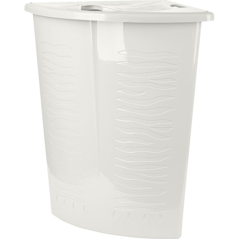 Изображение товара Корзина для белья Keeplex Regular, угловая, 40 л, белая, пластик