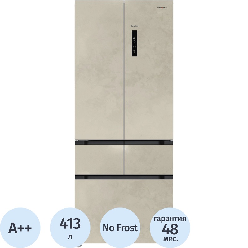 Изображение товара Холодильник двухкамерный Tesler RFD-427BI бежевый с no frost 413 л