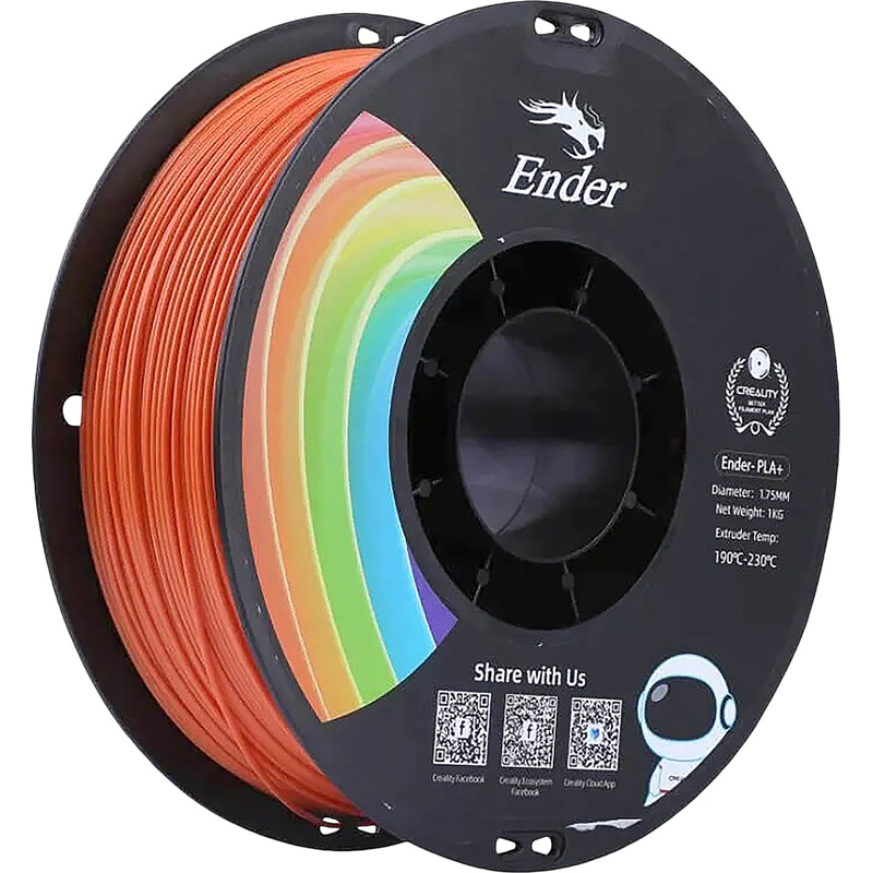 Изображение товара Пластик EN-PLA+ для 3D-принтера Creality3D оранжевый матовый 1.75 мм 1 кг