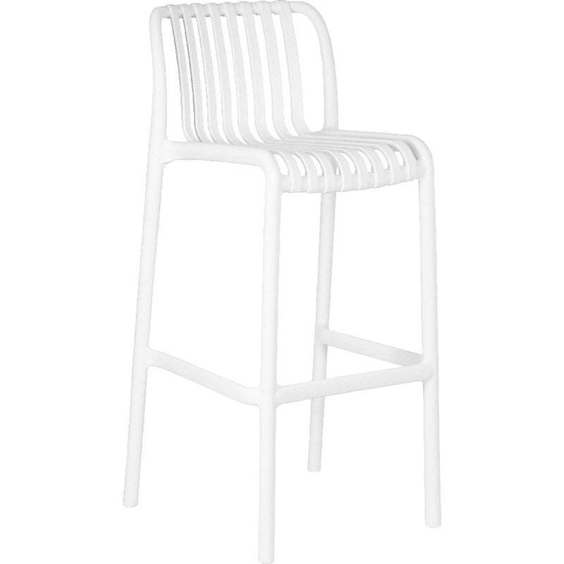 Изображение товара Стул барный Dobrin Chloe bar белый/белый (пластик/пластик)