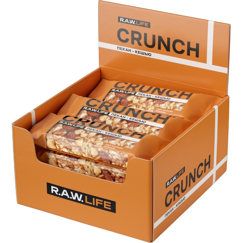 Изображение товара Батончик R.A.W.Life Crunch пекан-кешью (12 батончиков по 30 г)