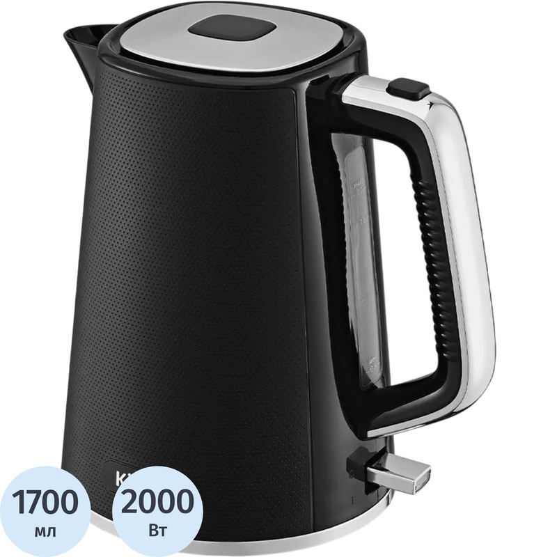 Изображение товара Чайник Kitfort KT-6713 Чёрный Мощный 2000 Вт 1.7 л