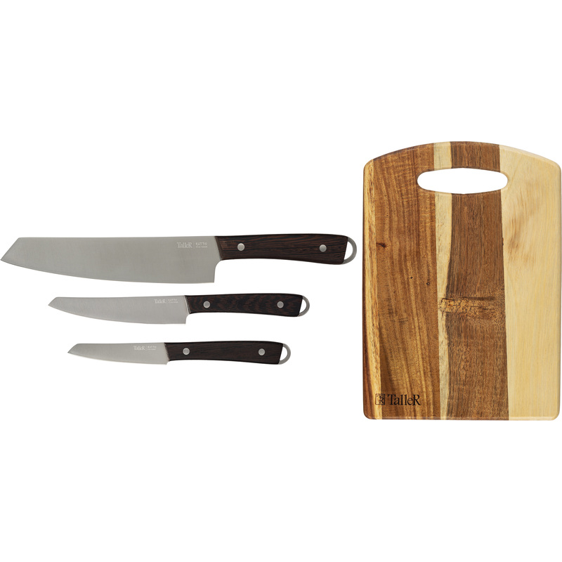Изображение товара Набор кухонных ножей TalleR Катто 4 предмета с разделочной доской