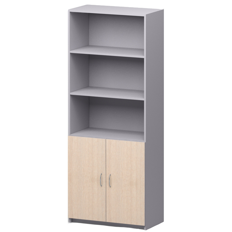 Изображение товара Шкаф для документов СП-Бюджет 2552 полузакрытый (дуб шамони светлый/серый, 716х349х1810 мм)