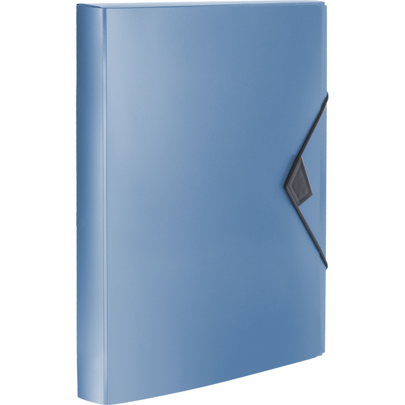 Изображение товара Папка на резинках Attache Metallics А4 34 мм синяя пластиковая до 200 листов