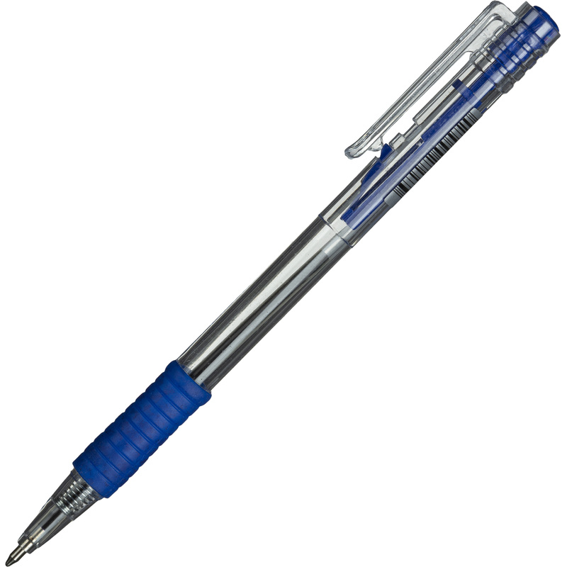 Изображение товара Ручка шариковая автоматическая Attache Economy синяя (прозрачный корпус, толщина линии 0,5 мм)