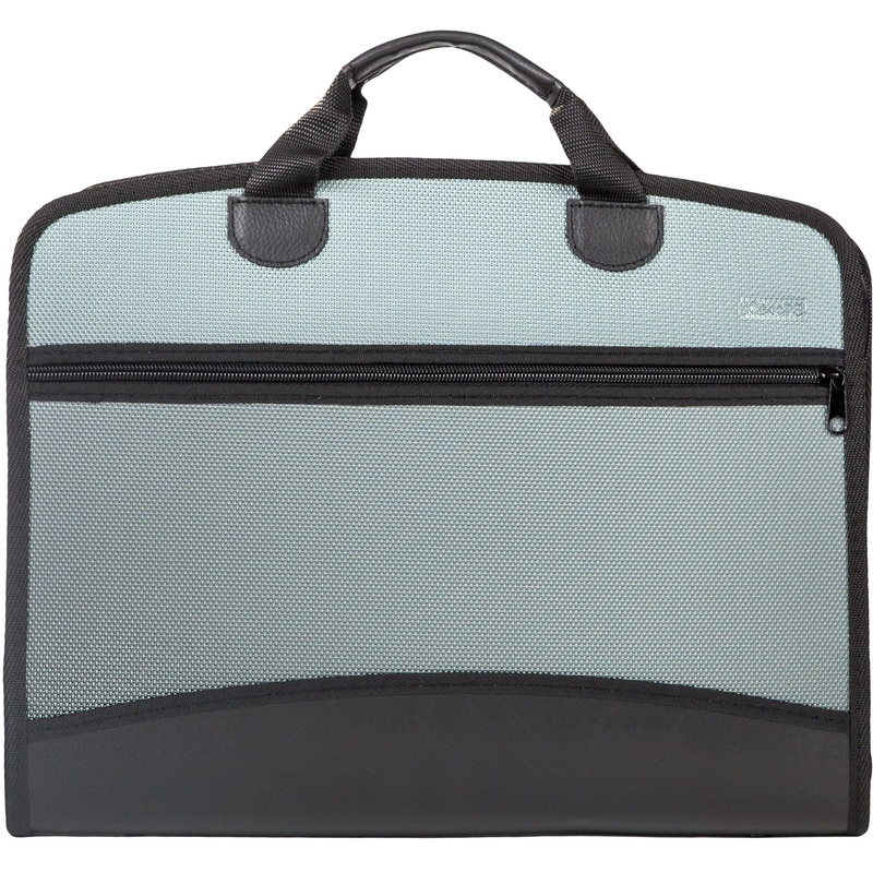 Изображение товара Папка-портфель Комус А4+ хаки 5 отделений пластиковый для документов