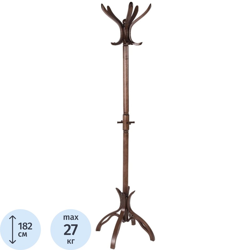 Изображение товара Вешалка напольная В-12Н на 5 персон темно-коричневая