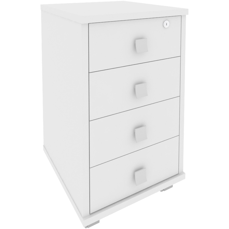 Изображение товара Тумба подкатная Metal System Style Л.ТМ-4Y с замком белая 420x450x714 мм