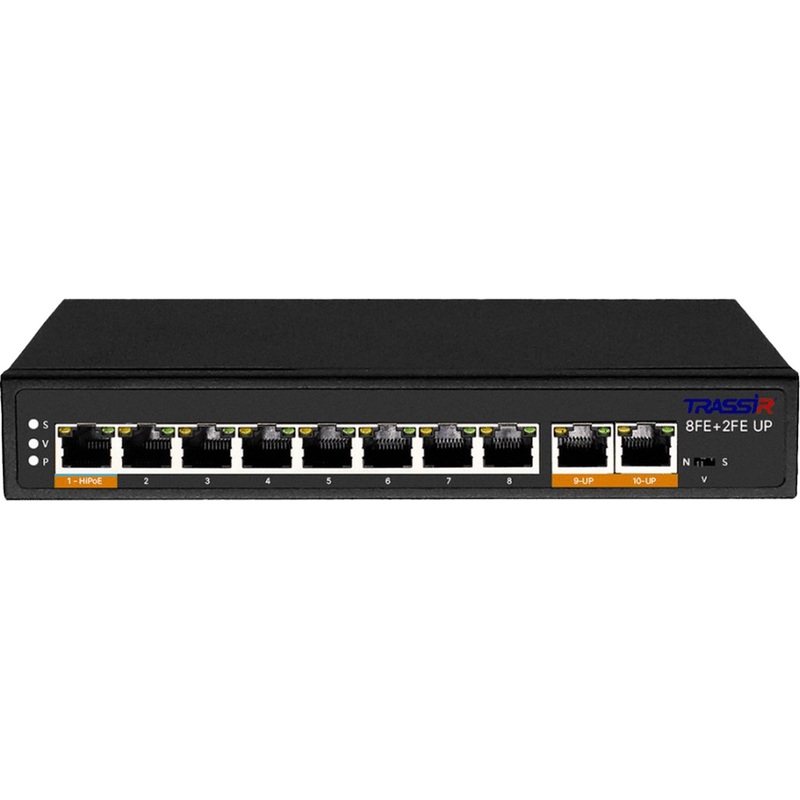 Изображение товара Коммутатор Trassir TR-NS1110-120-8POE с поддержкой PoE