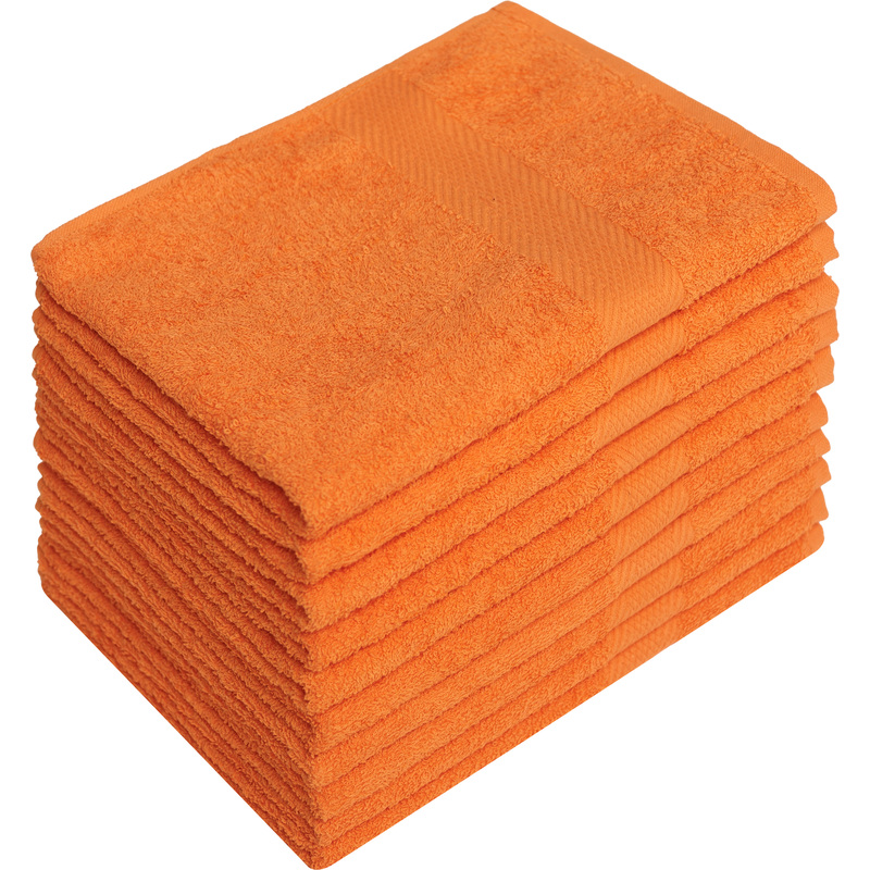 Изображение товара Набор полотенец махровых 10 штук в упаковке 50x90 см 440 г/кв.м оранжевые