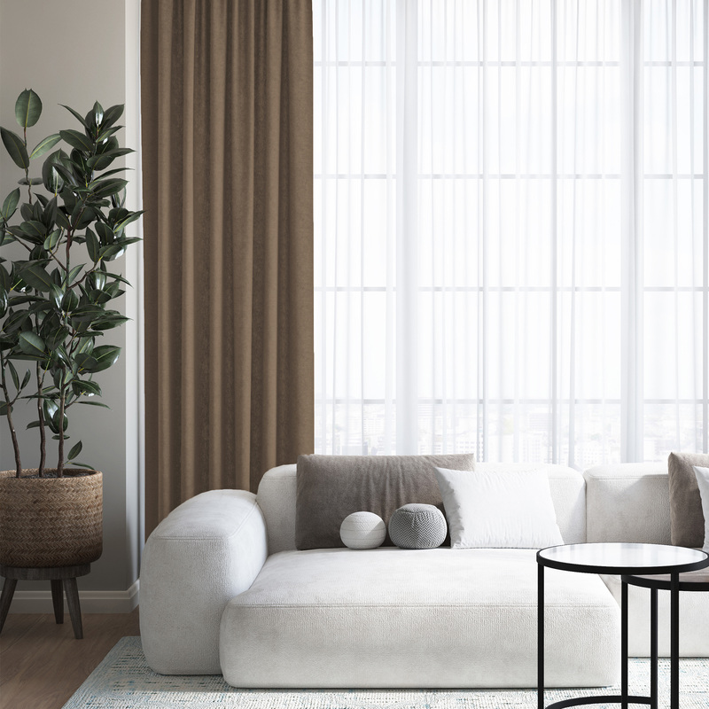 Изображение товара Штора Волшебная ночь Канвас 150x290 см коричневая плотная блэкаут