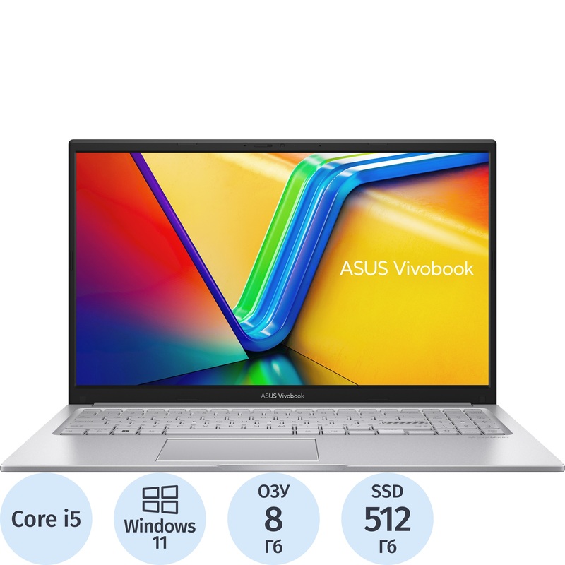 Изображение товара Ноутбук Asus Vivobook 15 X1504VA с Intel Core i5 12 потоков, SSD 512 ГБ Изображение товара Ноутбук Asus Vivobook 15 X1504VA с Intel Core i5 12 потоков, SSD 512 ГБ