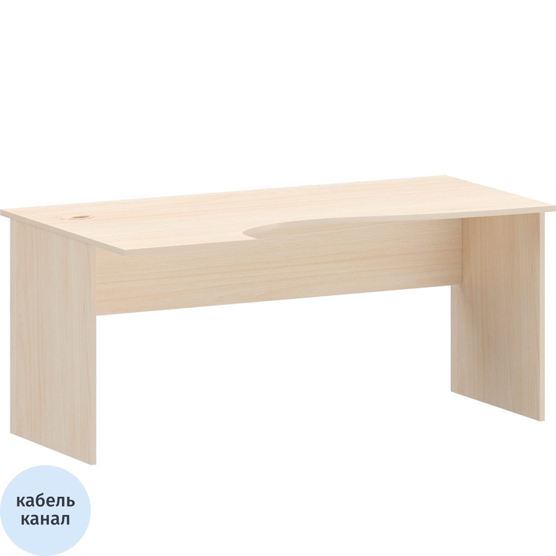 Изображение товара Эргономичный стол Арго А-202 левый из ЛДСП с кабель-каналом, 1600х900х760 мм