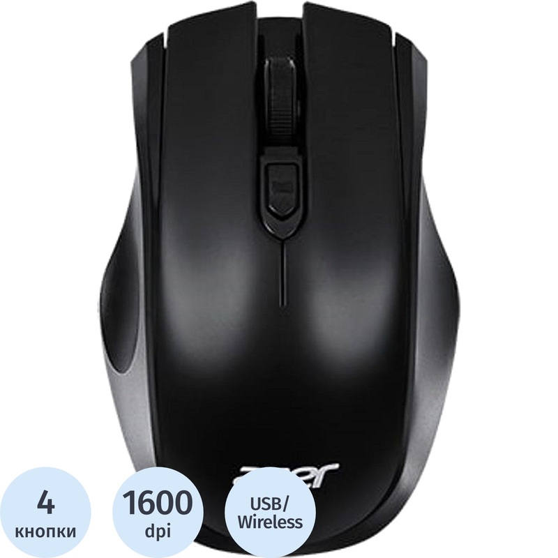 Изображение товара Беспроводная мышь Acer OMR030 чёрная с высоким разрешением