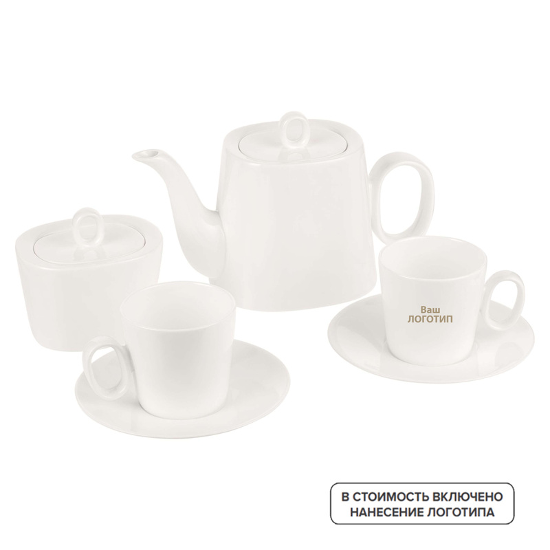 Изображение товара Кофейный набор Frammenti 2 персоны фарфор белый с нанесением логотипа