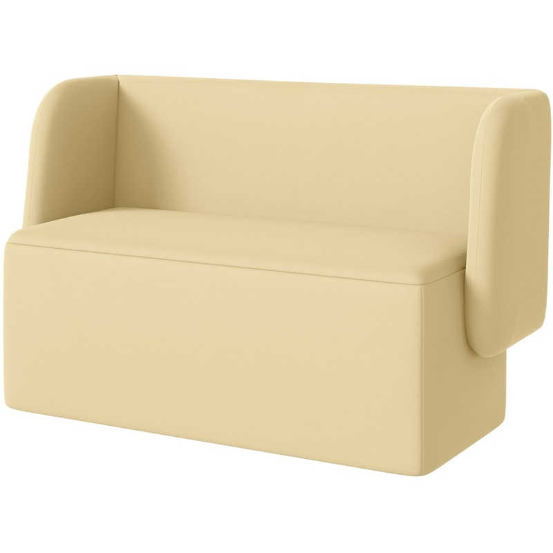 Изображение товара Диван двухместный Стримлайн Д5-02 бежевый (искусственная кожа)