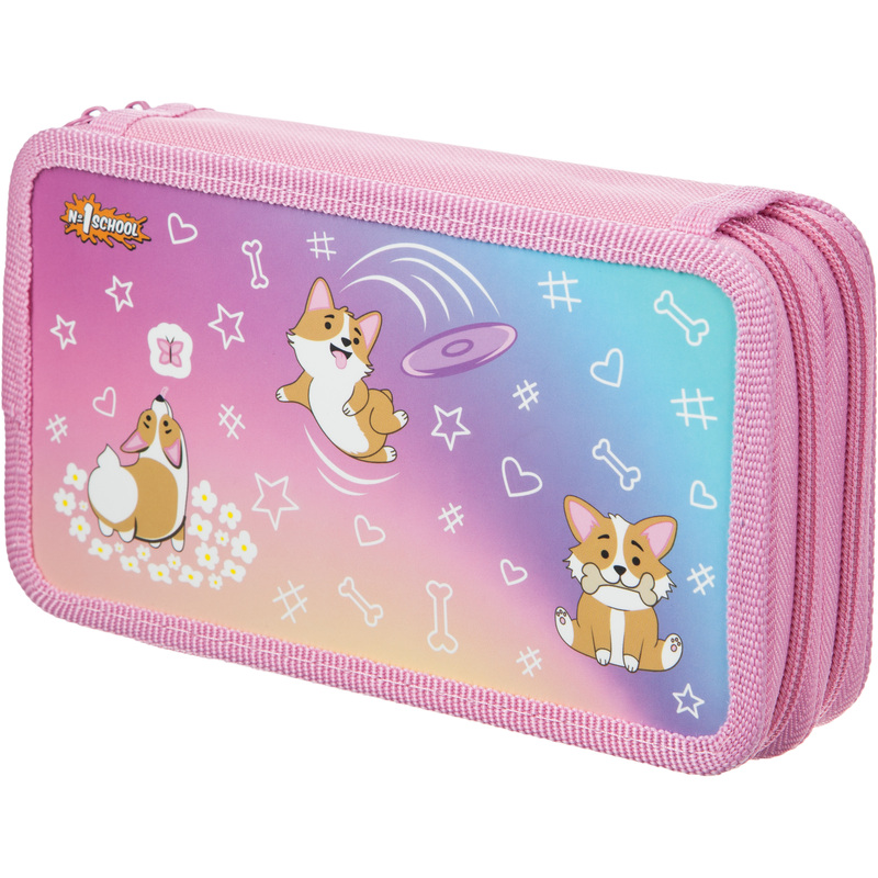 Изображение товара Пенал двухсекционный Комус Класс Corgi time розовый