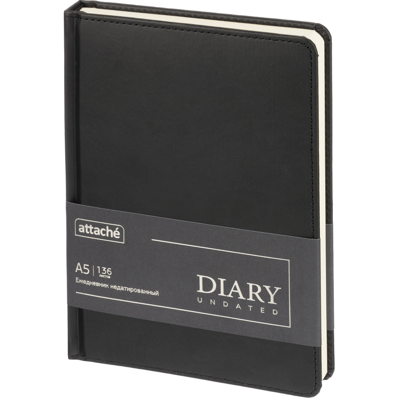 Изображение товара Ежедневник недатированный Attache Classic А5 136 листов искусственная кожа чёрный