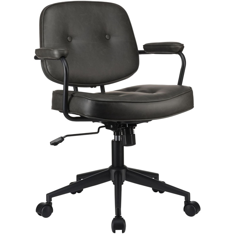 Изображение товара Офисное кресло RV Design Chester темно-серое из экокожи с механизмом Top Gun