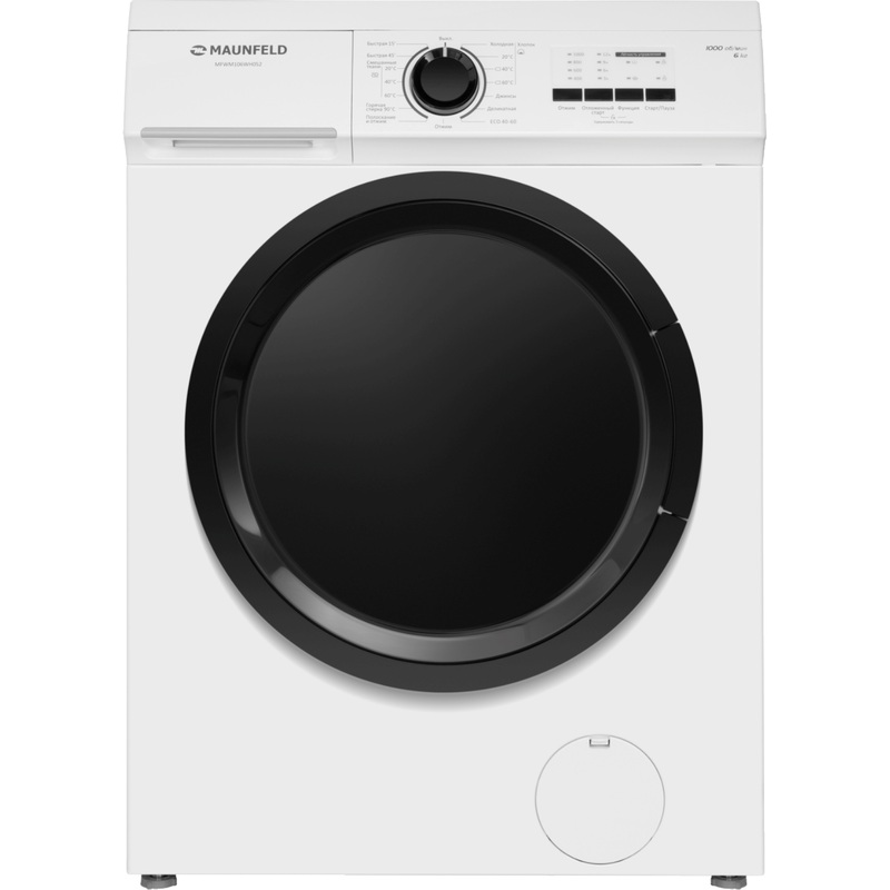 Изображение товара Стиральная машина узкая Maunfeld MFWM106WH052 6 кг Изображение товара Стиральная машина узкая Maunfeld MFWM106WH052 6 кг