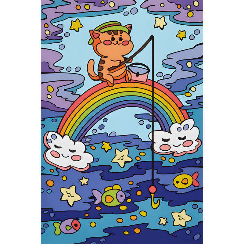 Изображение товара Картина по номерам Lori Волшебные истории Радужный кот 20x28.5 см