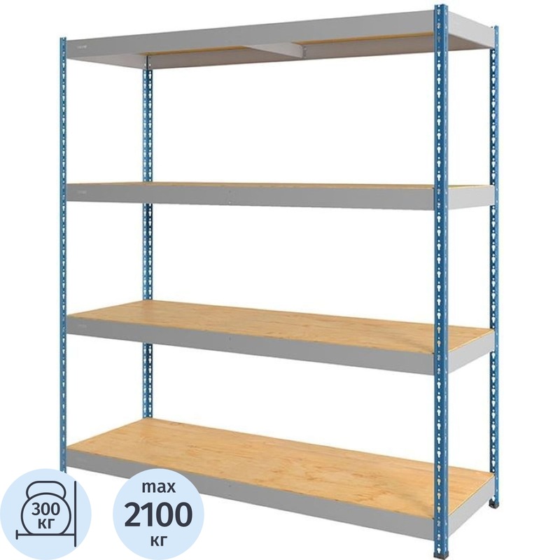 Изображение товара Стеллаж металлический Практик SB 4 полки 1830х610х2000 мм для склада и гаража