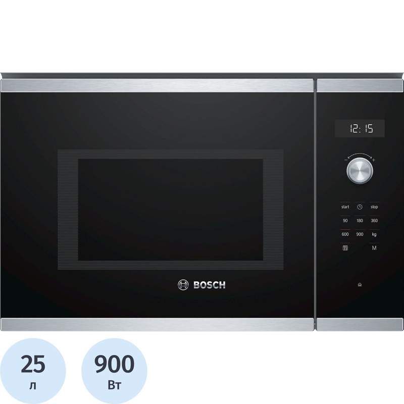 Изображение товара Встраиваемая микроволновая печь Bosch BFL554MS0 900 Вт 25л черная
