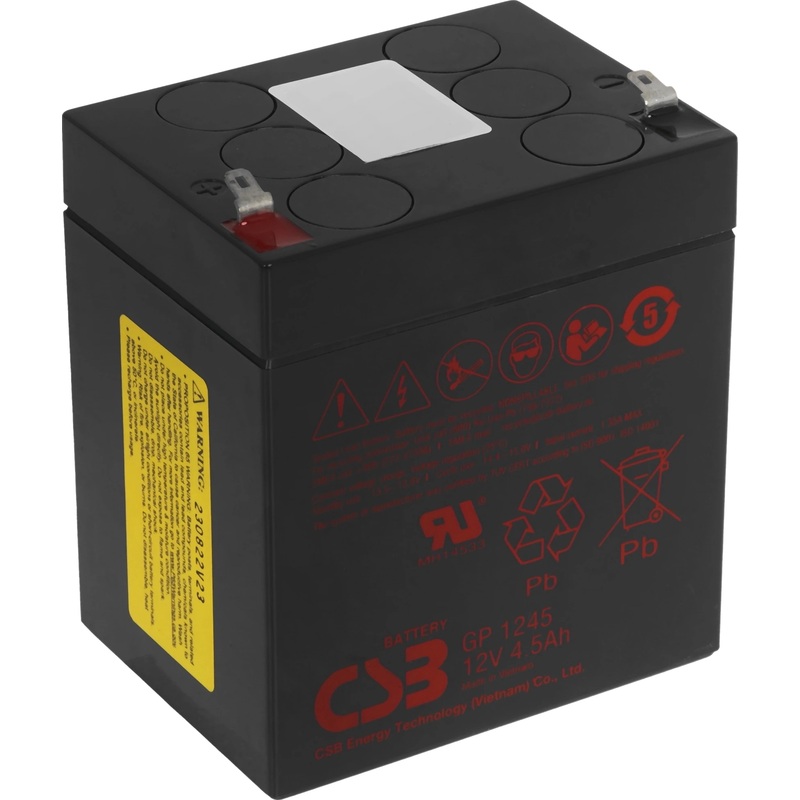 Изображение товара Батарея 12В 4.5Ач CSB GP1245 AGM F1 70x90x106 Изображение товара Батарея 12В 4.5Ач CSB GP1245 AGM F1 70x90x106
