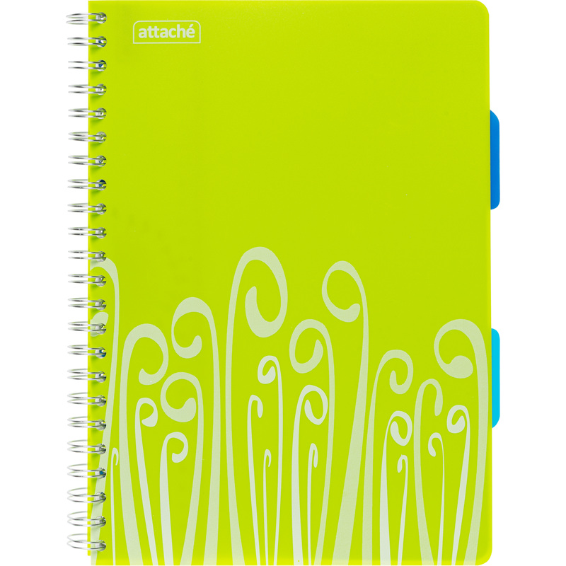 Изображение товара Бизнес-тетрадь Attache Fantasy А4 140 листов салатовая в клетку на спирали 2 разделителя (223х298 мм)